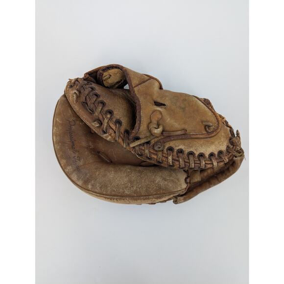 Vintage Top Grain Cow Hide Leather Deep Pocket Catcher's Mitt Glove 425C - Picture 1 of 9